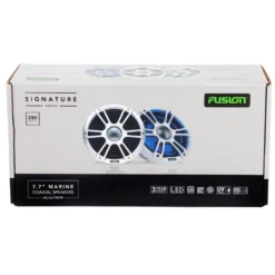 Fusion Signature 2-Way Coaxial Sports White Marine Speakers With LED 7.7in 280W