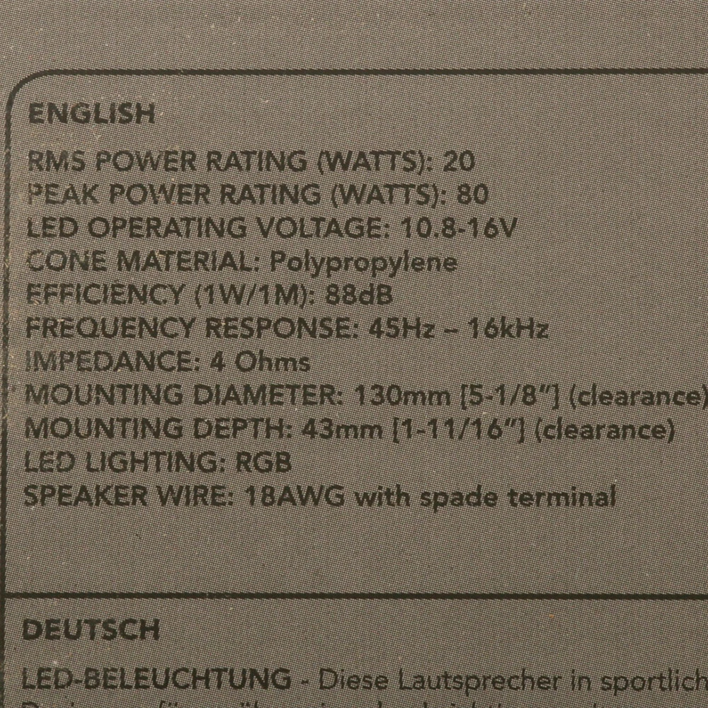 Fusion EL Series Shallow Mount Sport LED Speakers 6.5in 80W - Image 5