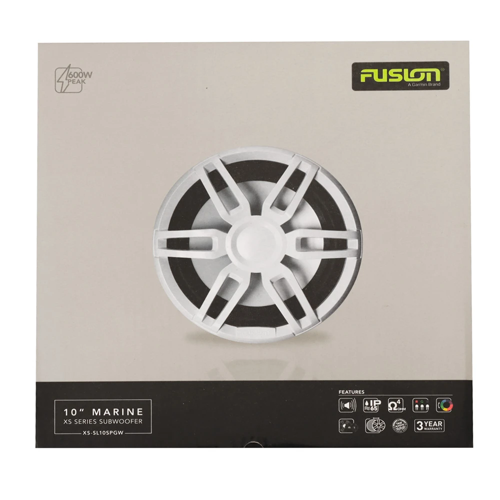 Fusion XS-SL10SPGW XS Series Sports LED Marine Subwoofer 10in 600W