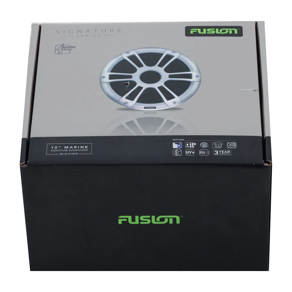 Fusion Sports White Marine Subwoofer With LED 10in 450W