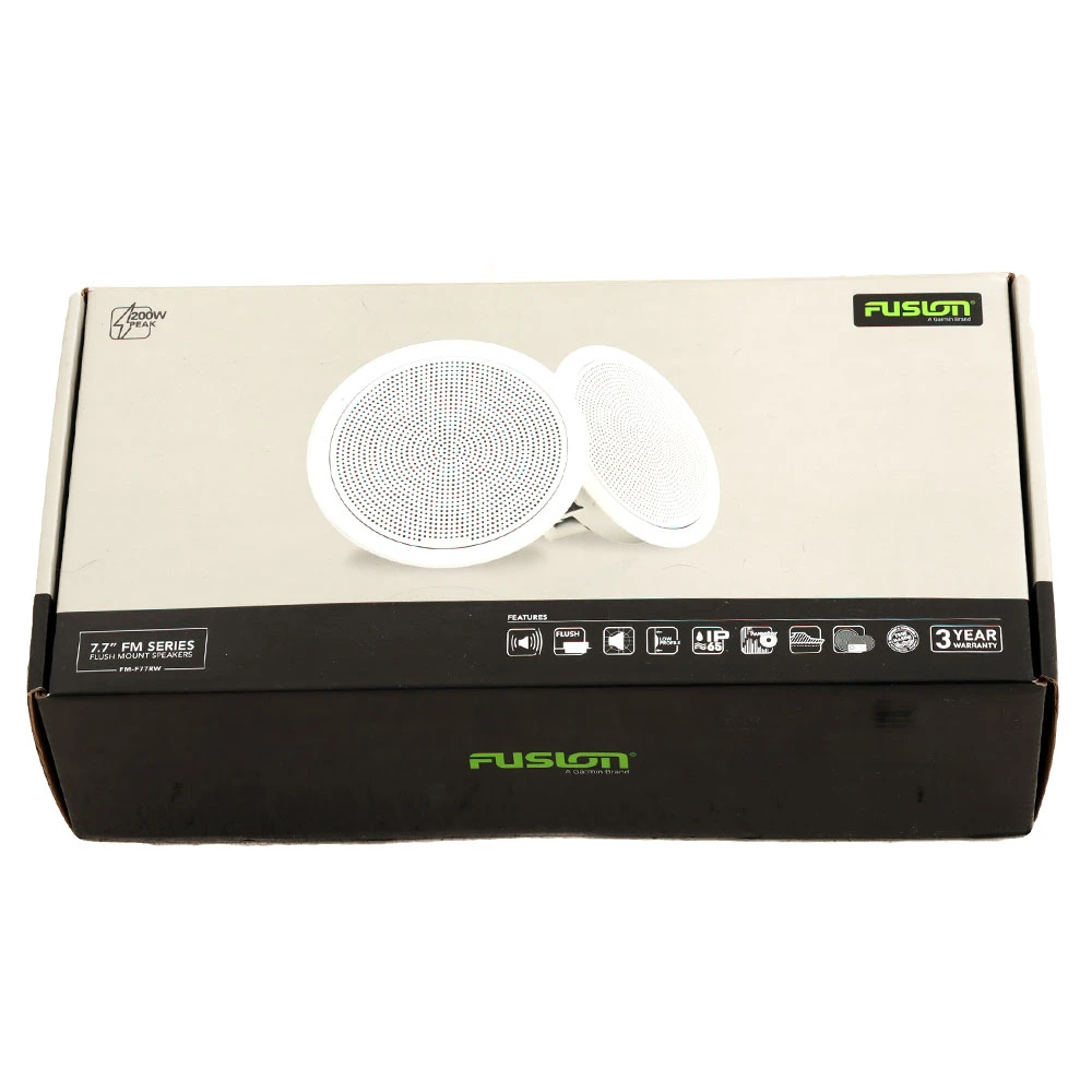 Fusion FM-F77RW Flush Mount Marine Speakers 7.7in 200W White