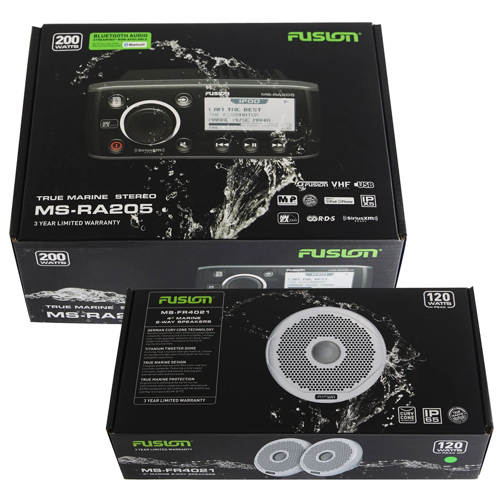 Fusion MS-RA205 Marine Stereo Package With Speakers