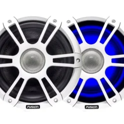 Fusion 2-Way Coaxial Sports White LED Marine Speakers With Regulator 7.7in 280W